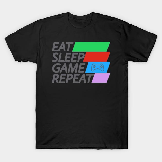 Eat Sleep Game Repeat T-Shirt by Draven